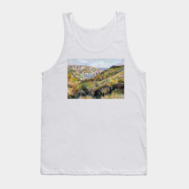 Hills around the Bay of Moulin Huet, Guernsey by Auguste Renoir Tank Top by Classic Art Stall